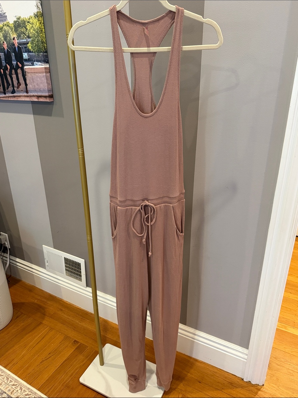 Commando Mauve Sleeveless Knit Jumpsuit with Drawstring